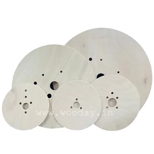 Plywood flanges and unassembled knocked-down cable drums by Woodbay